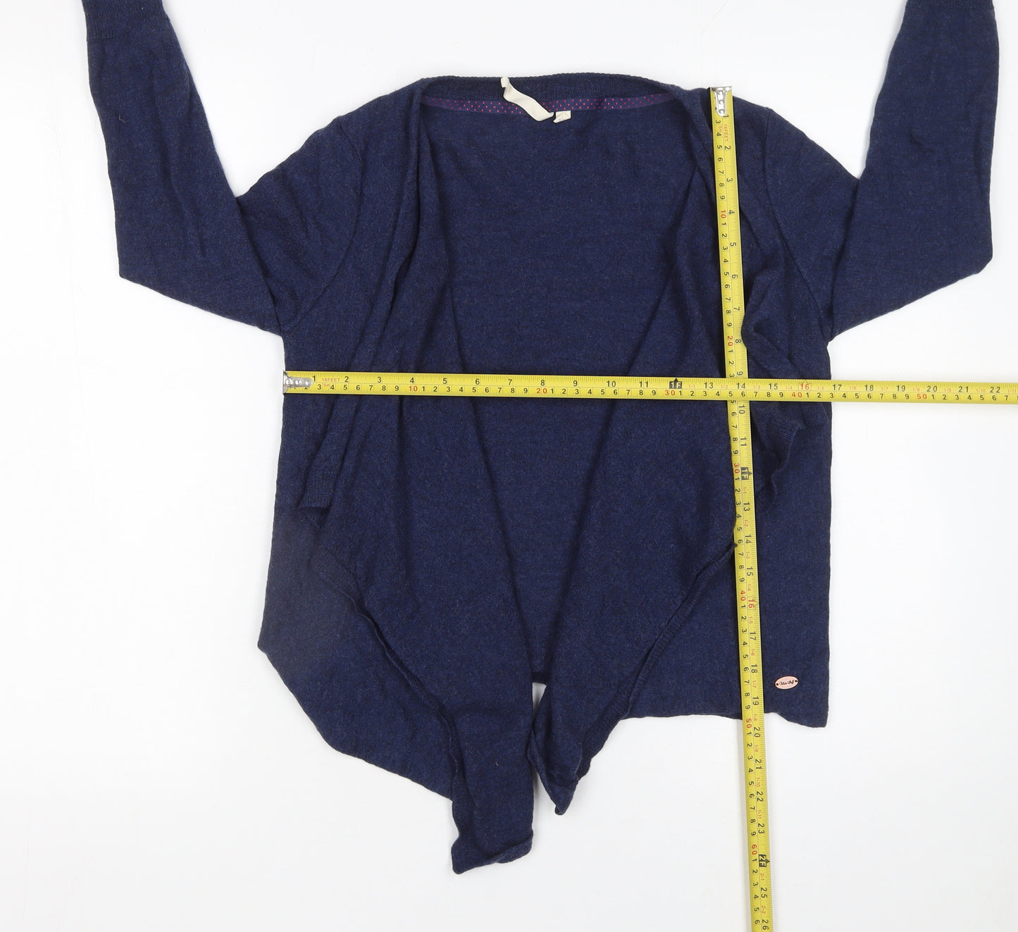 White Stuff Women's Blue Wool Long Sleeve Open Cardigan Size 12