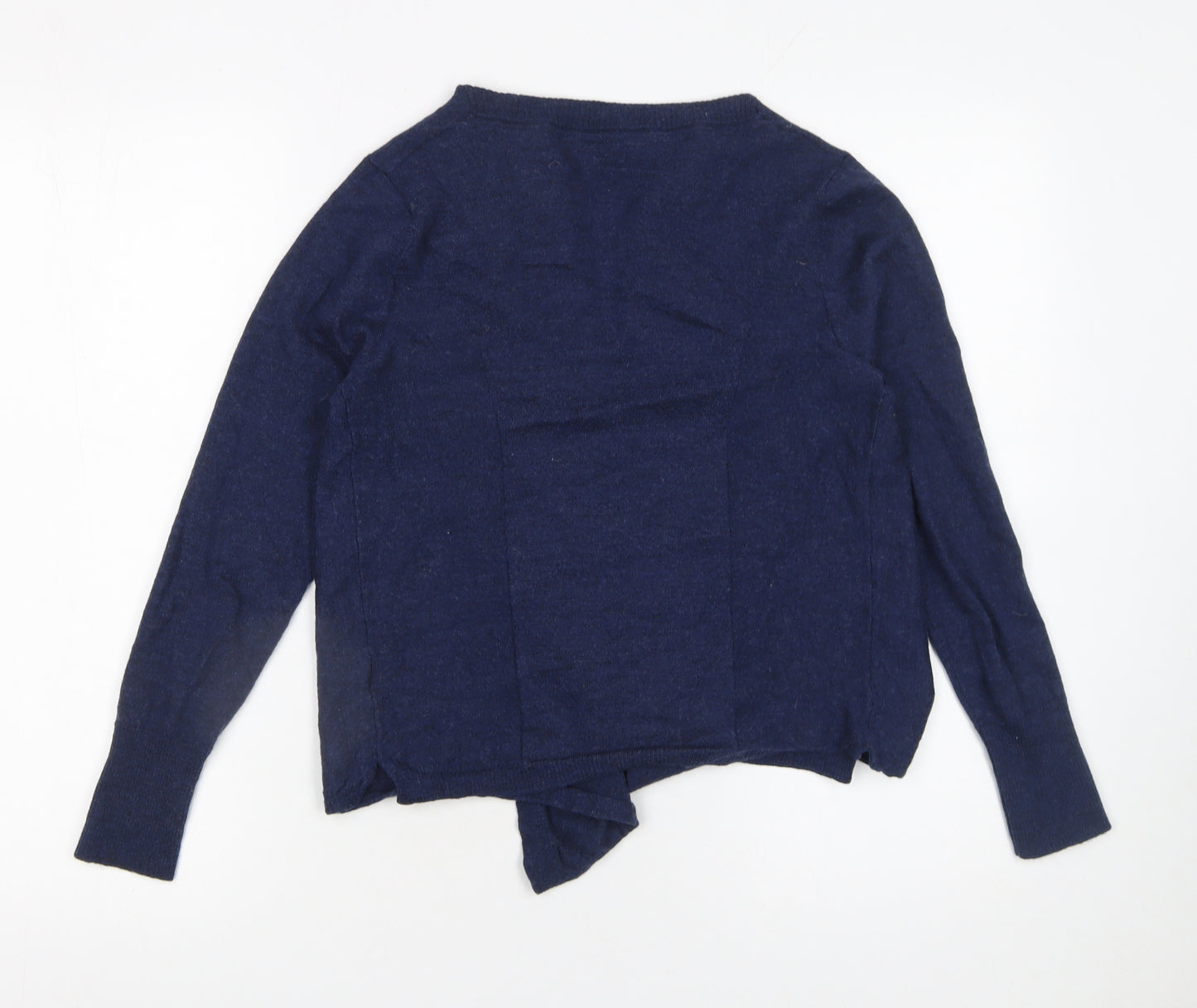 White Stuff Women's Blue Wool Long Sleeve Open Cardigan Size 12