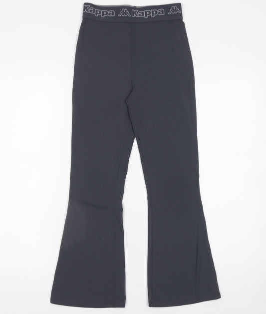 Kappa x Primark Girls Black Flared Activewear Trousers L (152cm)
