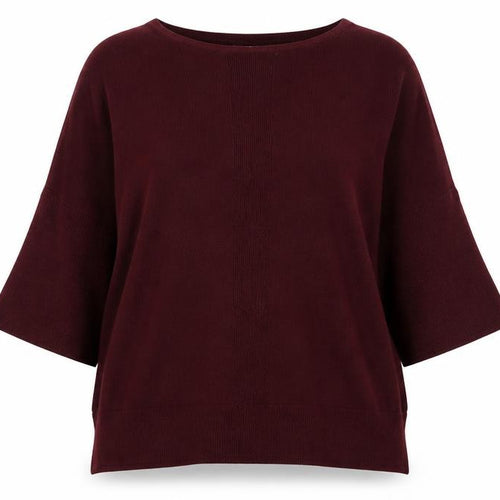 Warehouse Women’s Red Relaxed Knit 3/4 Sleeve Pullover Jumper UK 12