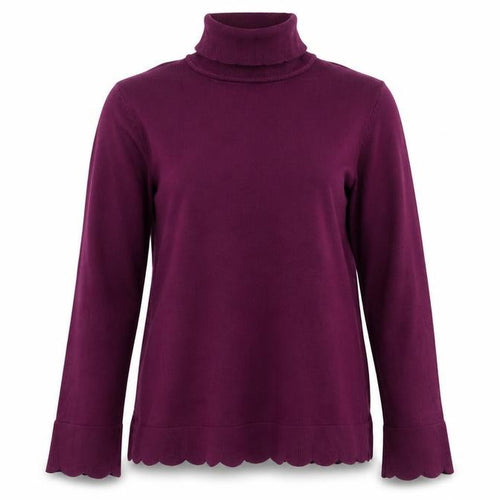Isaac Mizrahi Live Women Purple XS Roll Neck Cotton Blend Jumper