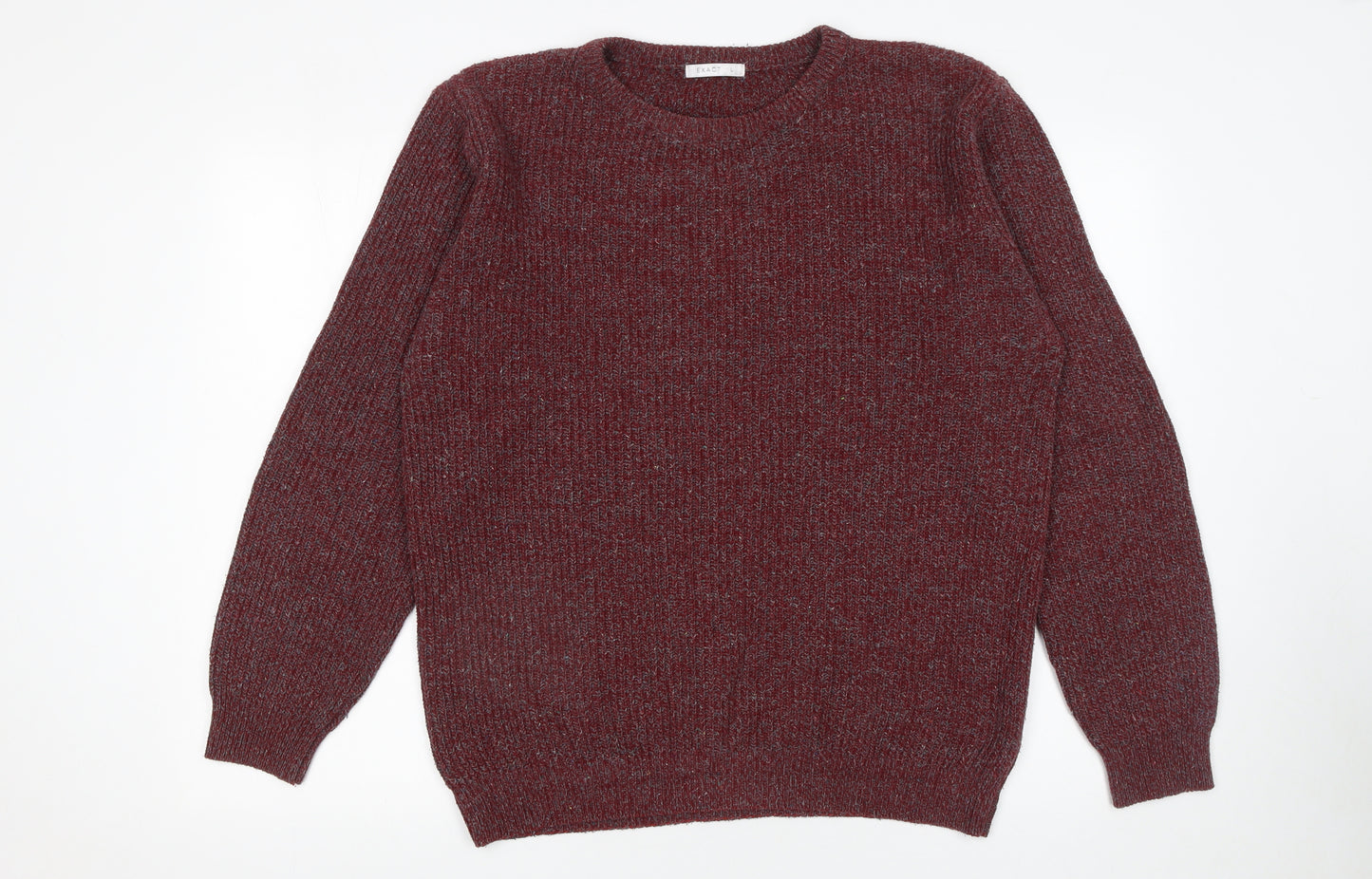 Exact Mens Red Cotton Knit Crew Neck Jumper L