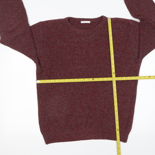 Exact Mens Red Cotton Knit Crew Neck Jumper L