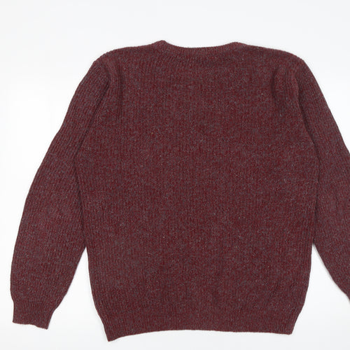 Exact Mens Red Cotton Knit Crew Neck Jumper L
