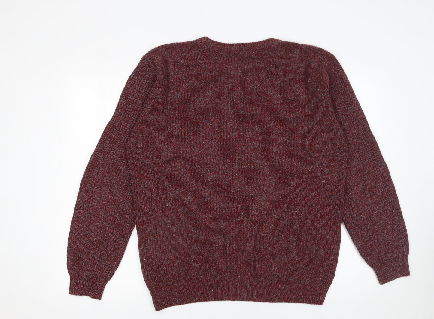 Exact Mens Red Cotton Knit Crew Neck Jumper L