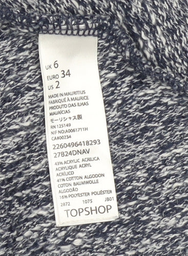 Topshop Women's Blue Knit A-Line Short Skirt Size 6