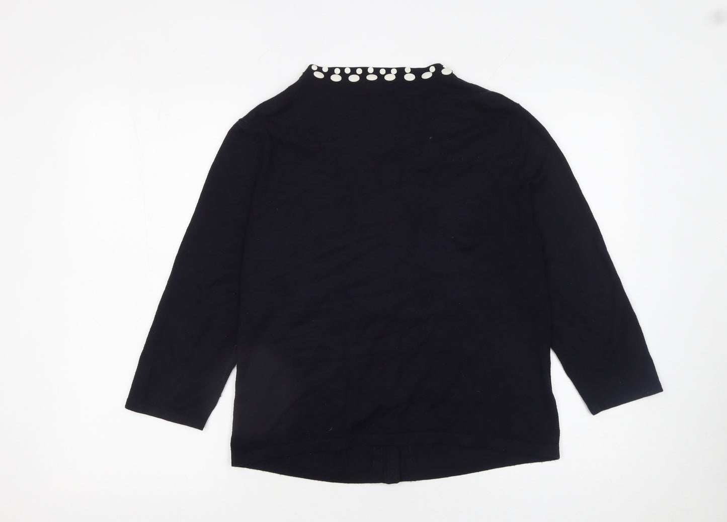CC Petite Womens Black Embellished Knit Cardigan Size M
