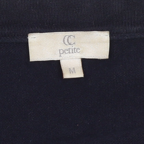 CC Petite Womens Black Embellished Knit Cardigan Size M