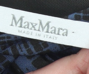 MaxMara Women’s Blue Geometric Bodycon Jersey Dress Size 14