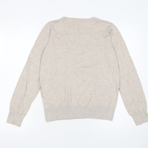 H&M Women Beige Lightweight Crew Neck Pullover Jumper Size S