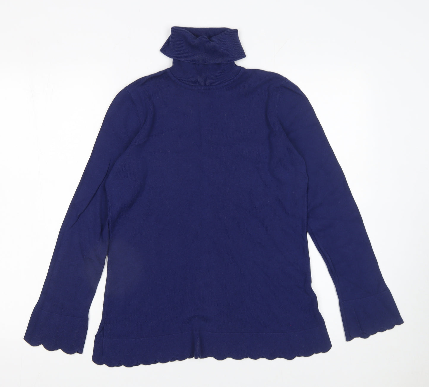 Isaac Mizrahi Live Women's Blue Roll Neck Knit Jumper Size S