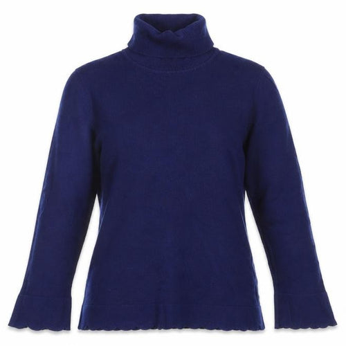 Isaac Mizrahi Live Women's Blue Roll Neck Knit Jumper Size S