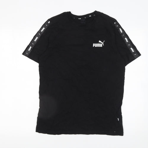 Puma Men's Black Short Sleeve Crew Neck Logo T-Shirt Size M
