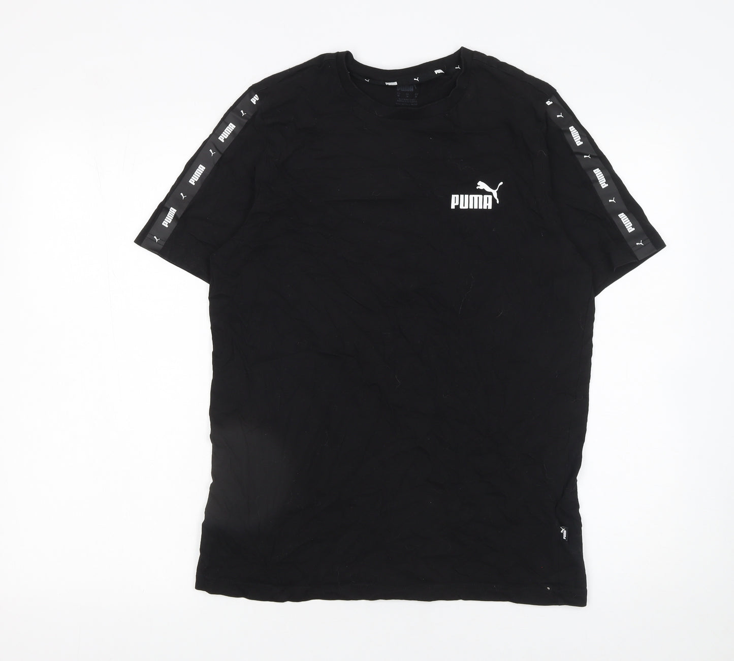 Puma Men's Black Short Sleeve Crew Neck Logo T-Shirt Size M