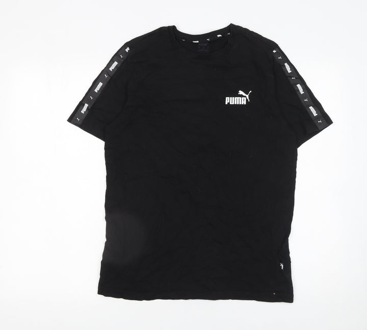Puma Men's Black Short Sleeve Crew Neck Logo T-Shirt Size M
