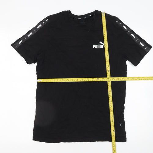 Puma Men's Black Short Sleeve Crew Neck Logo T-Shirt Size M