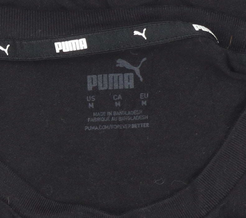 Puma Men's Black Short Sleeve Crew Neck Logo T-Shirt Size M