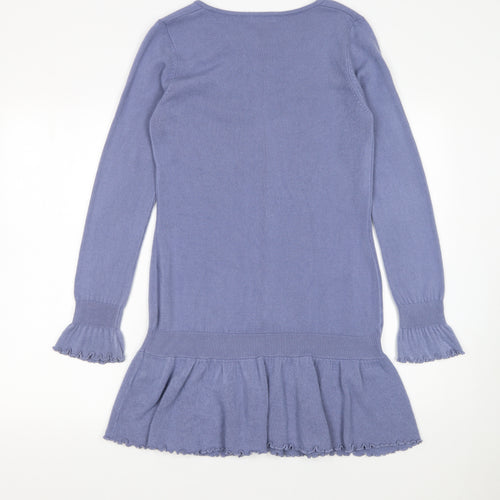Marks and Spencer Per Una Women's Purple Ruffle Hem Long Sleeve Cardigan Size 12