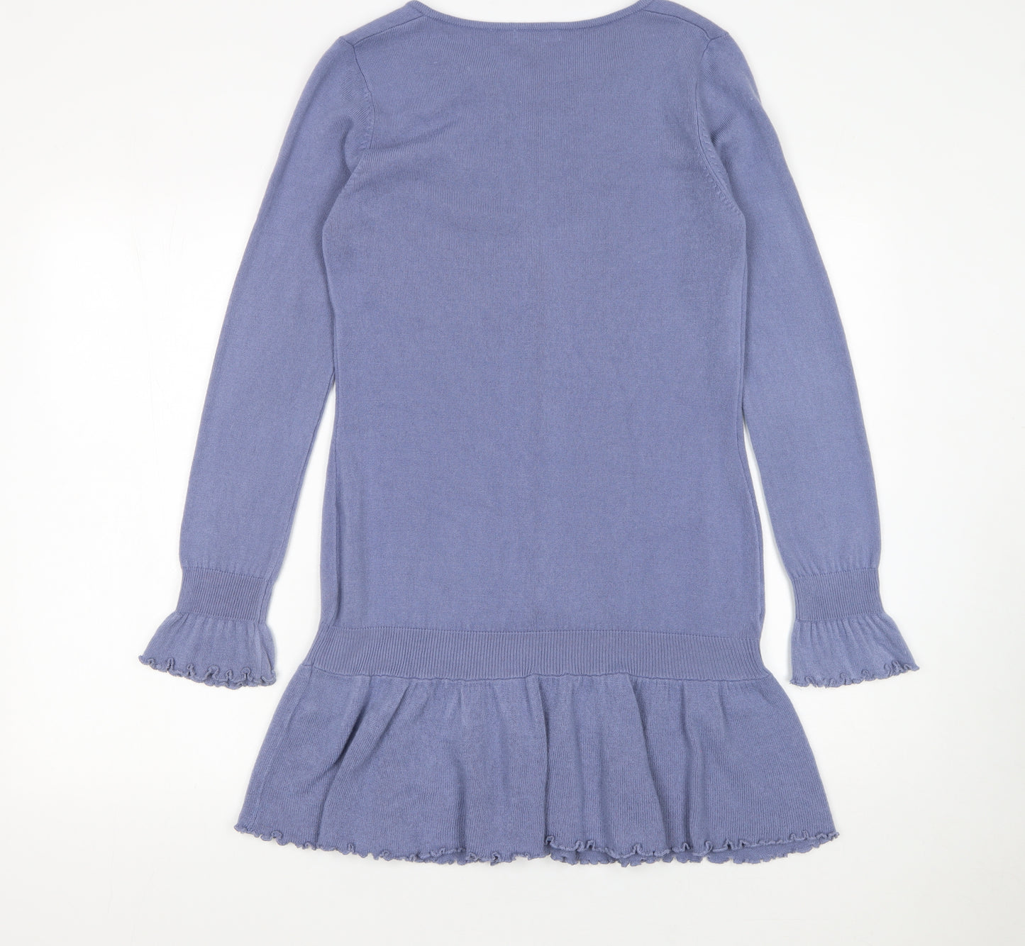 Marks and Spencer Per Una Women's Purple Ruffle Hem Long Sleeve Cardigan Size 12