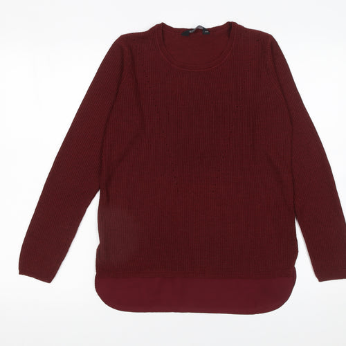 Dorothy Perkins Women’s Red Crew Neck Long Sleeve Pullover Jumper Size 10