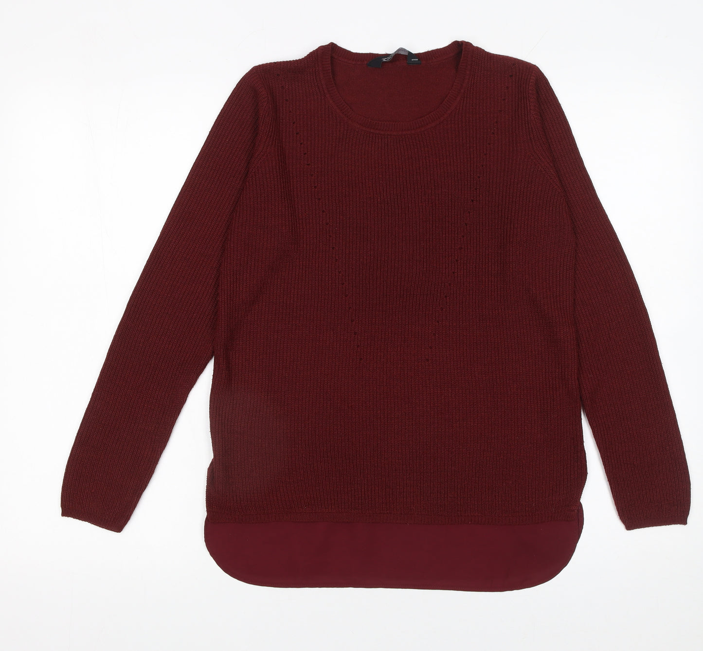 Dorothy Perkins Women’s Red Crew Neck Long Sleeve Pullover Jumper Size 10