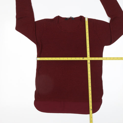 Dorothy Perkins Women’s Red Crew Neck Long Sleeve Pullover Jumper Size 10