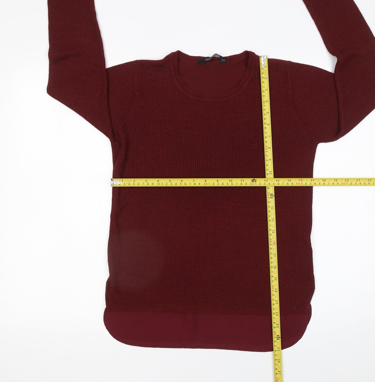 Dorothy Perkins Women’s Red Crew Neck Long Sleeve Pullover Jumper Size 10