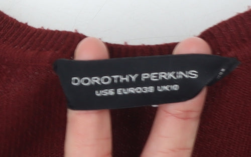 Dorothy Perkins Women’s Red Crew Neck Long Sleeve Pullover Jumper Size 10