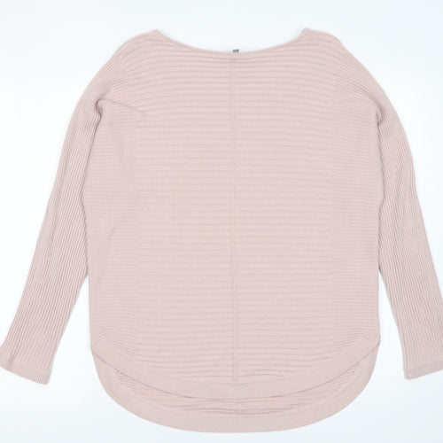 Principles Women Pink Size 12 Ribbed Boat Neck Pullover Jumper
