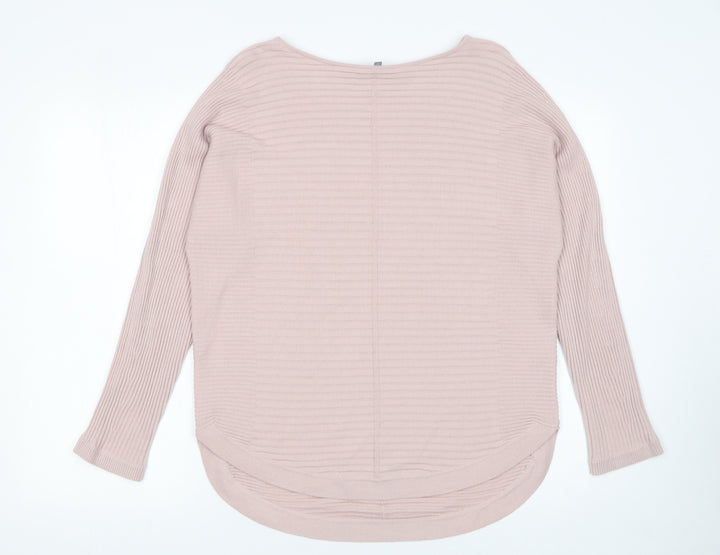 Principles Women Pink Size 12 Ribbed Boat Neck Pullover Jumper