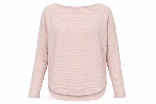 Front view of Principles Women Pink, size 12, Ribbed Boat Neck jumper