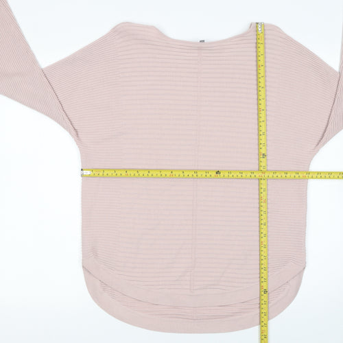 Principles Women Pink Size 12 Ribbed Boat Neck Pullover Jumper