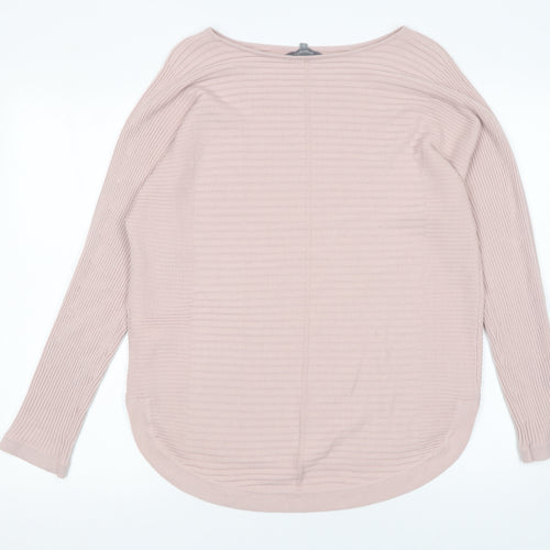 Principles Women Pink Size 12 Ribbed Boat Neck Pullover Jumper