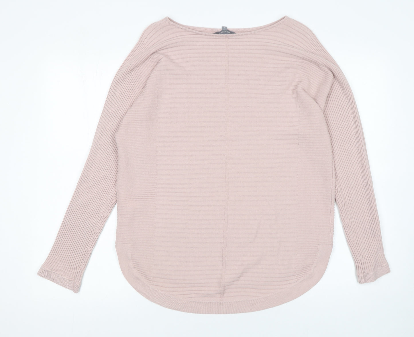 Principles Women Pink Size 12 Ribbed Boat Neck Pullover Jumper