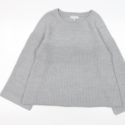 Red Herring Women’s Grey Long Sleeve Chunky Knit Jumper Size 14