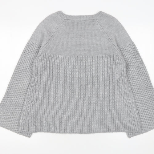 Red Herring Women’s Grey Long Sleeve Chunky Knit Jumper Size 14
