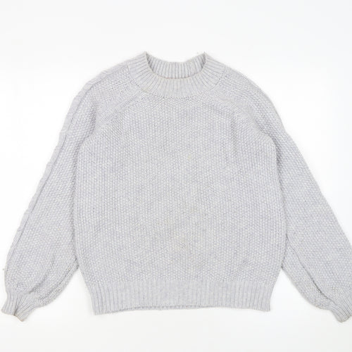 Boden Women Grey Chunky Knit Wool Blend Pullover Jumper XS