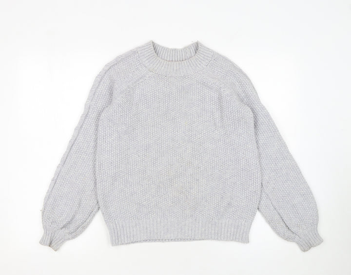 Boden Women Grey Chunky Knit Wool Blend Pullover Jumper XS