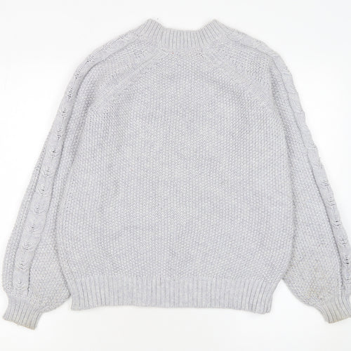 Boden Women Grey Chunky Knit Wool Blend Pullover Jumper XS