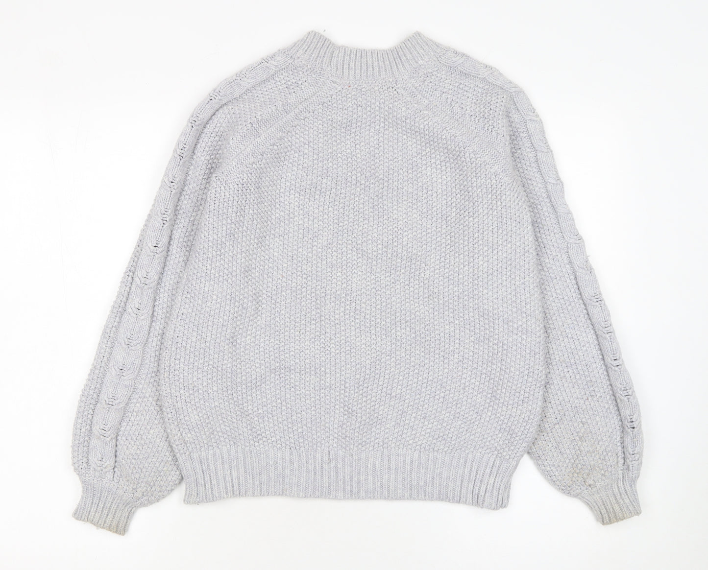 Boden Women Grey Chunky Knit Wool Blend Pullover Jumper XS