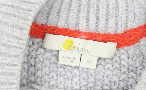 Boden Women Grey Chunky Knit Wool Blend Pullover Jumper XS