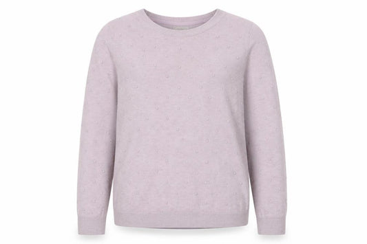 Front view of FatFace Women Purple Crew Neck Long Sleeve Knit Jumper, size 12
