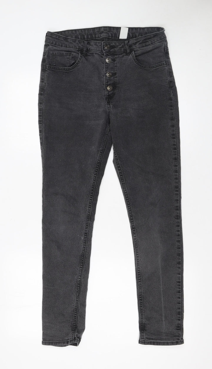 &Denim Women Grey High Rise Skinny Ankle Jeans Size 14
