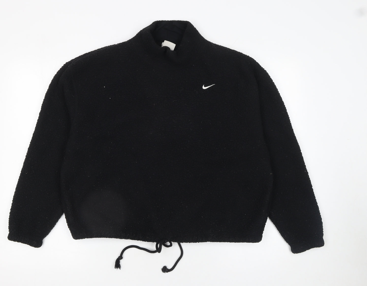 Nike Women's Black Therma-Fit Pullover Sweatshirt M Drawstring Fleece