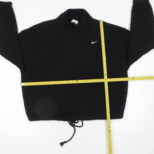 Nike Women's Black Therma-Fit Pullover Sweatshirt M Drawstring Fleece