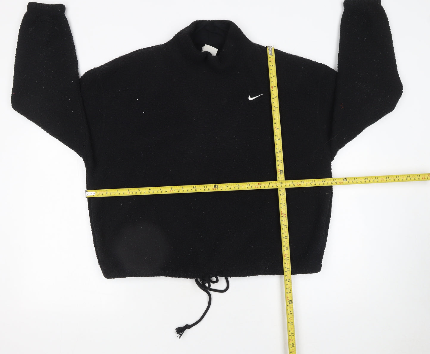 Nike Women's Black Therma-Fit Pullover Sweatshirt M Drawstring Fleece