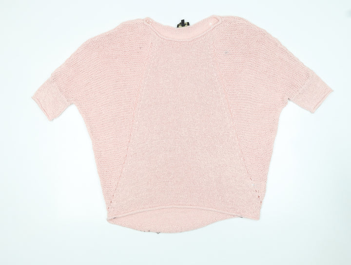 Phase Eight Women’s Pink Open-Knit Cotton Jumper UK 8