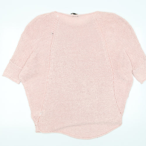 Phase Eight Women’s Pink Open-Knit Cotton Jumper UK 8