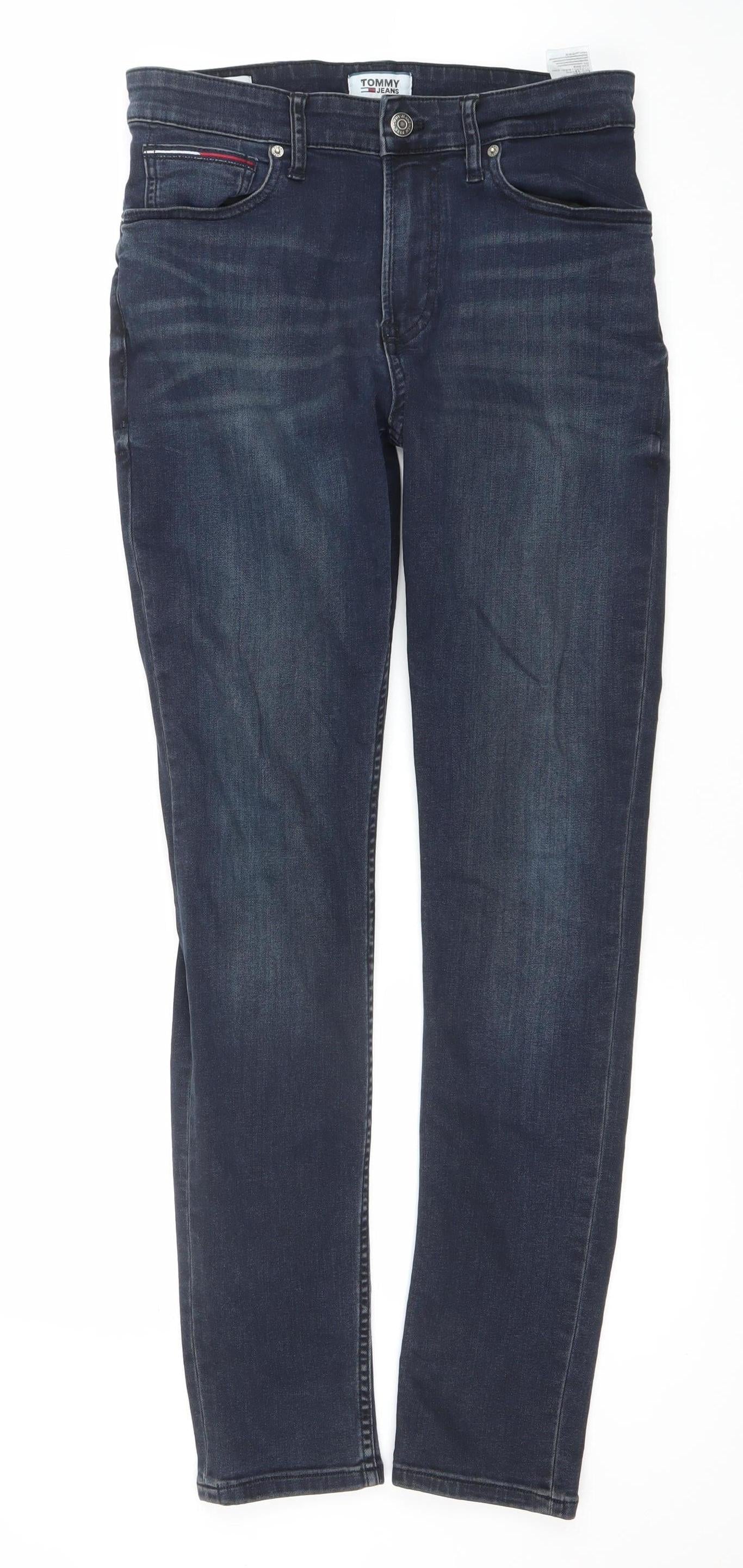 Tommy Jeans Men’s Blue Slim Fit Straight Denim Jeans 30W 34L