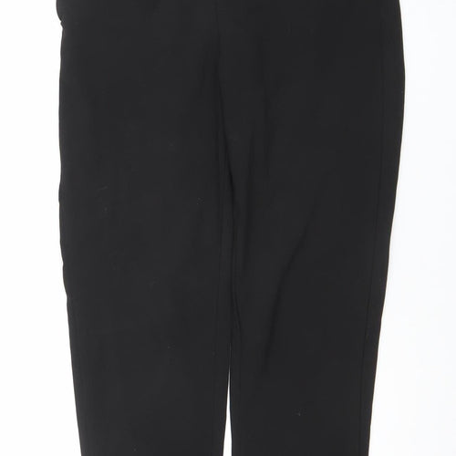 STUDIO Men Black Regular Fit Tapered Polyester Stretch Trousers Size 12